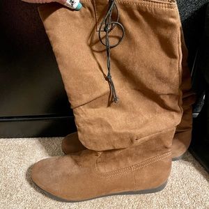Tan calf high boots brand new